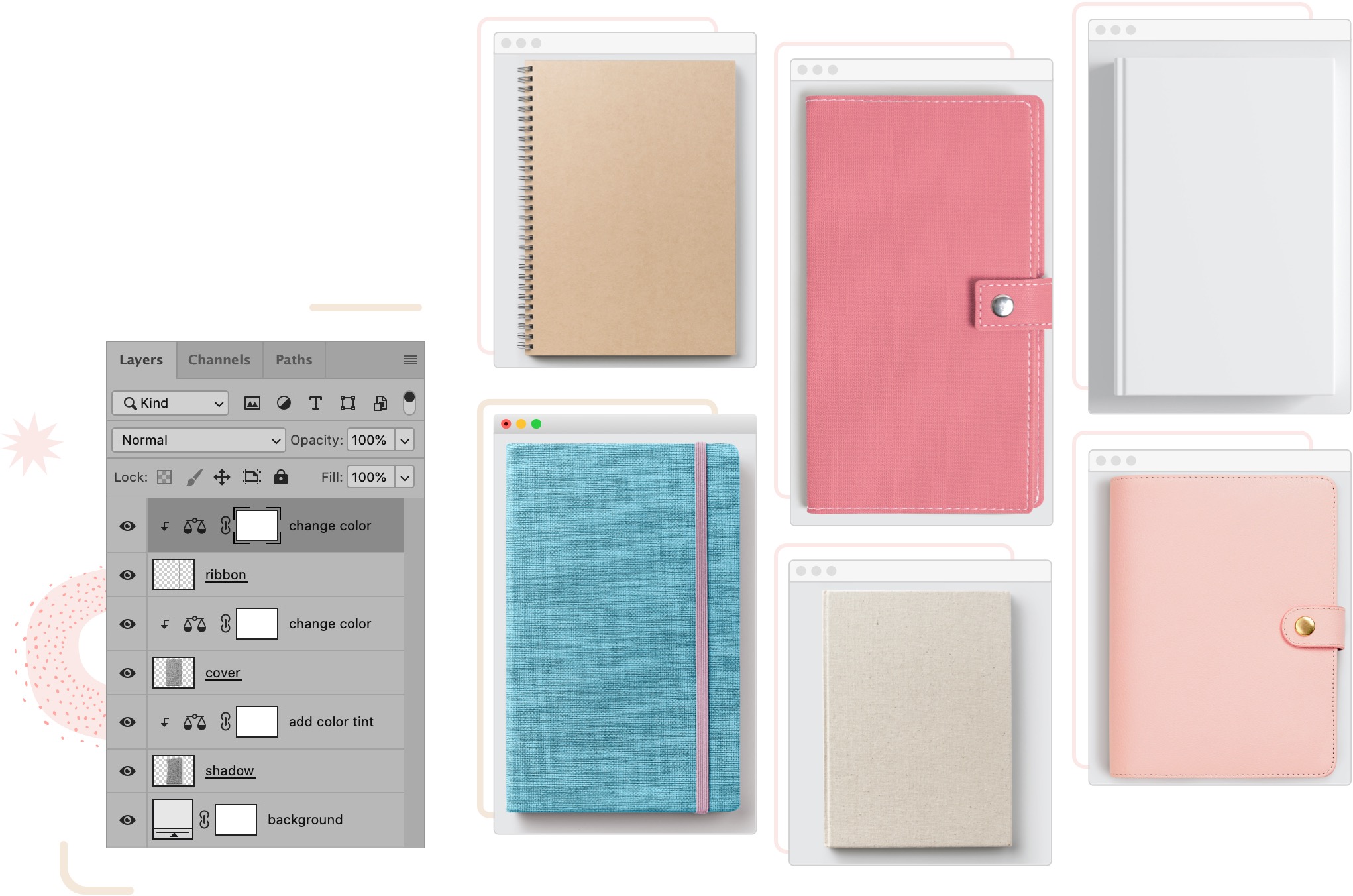 6 Layered PSD Files With Customizable Planner Covers